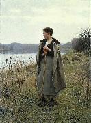 Daniel Ridgway Knight The Shepherdess of Rolleboise USA oil painting artist